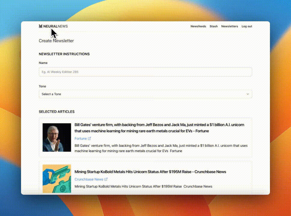 generate newsletter